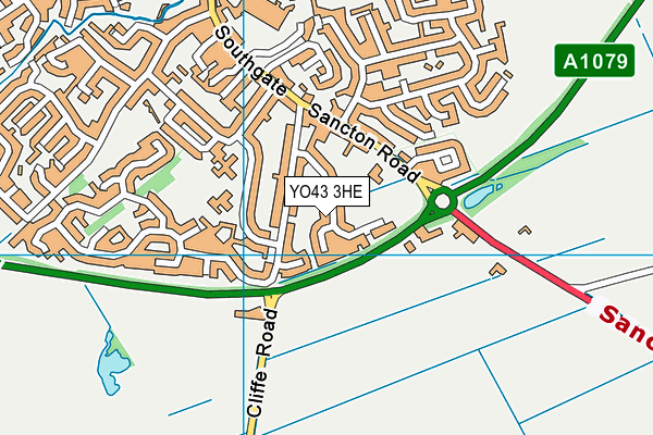 YO43 3HE map - OS VectorMap District (Ordnance Survey) YO43 3HE map - OS VectorMap District (Ordnance Survey)