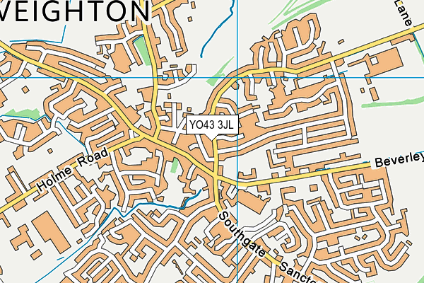YO43 3JL map - OS VectorMap District (Ordnance Survey) YO43 3JL map - OS VectorMap District (Ordnance Survey)