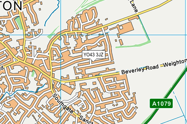 YO43 3JZ map - OS VectorMap District (Ordnance Survey) YO43 3JZ map - OS VectorMap District (Ordnance Survey)