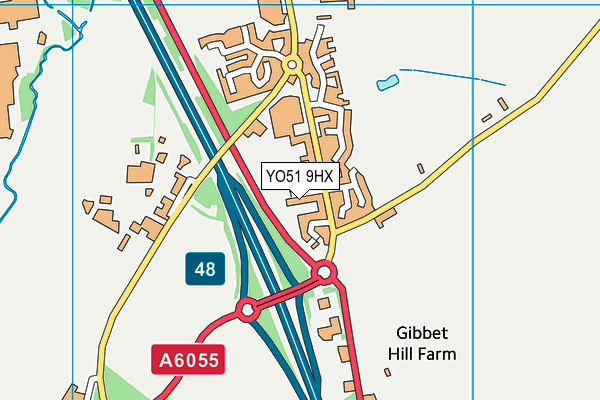 YO51 9HX map - OS VectorMap District (Ordnance Survey)