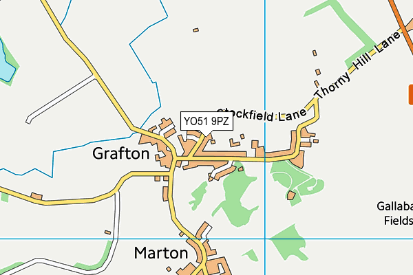 YO51 9PZ map - OS VectorMap District (Ordnance Survey)