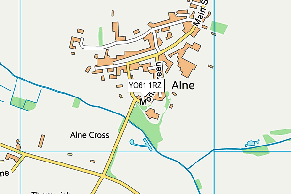 YO61 1RZ map - OS VectorMap District (Ordnance Survey)