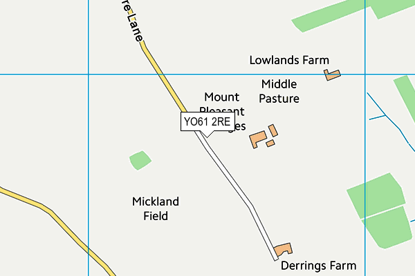 YO61 2RE map - OS VectorMap District (Ordnance Survey)