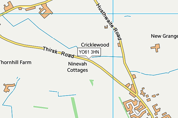 YO61 3HN map - OS VectorMap District (Ordnance Survey) YO61 3HN map - OS VectorMap District (Ordnance Survey)