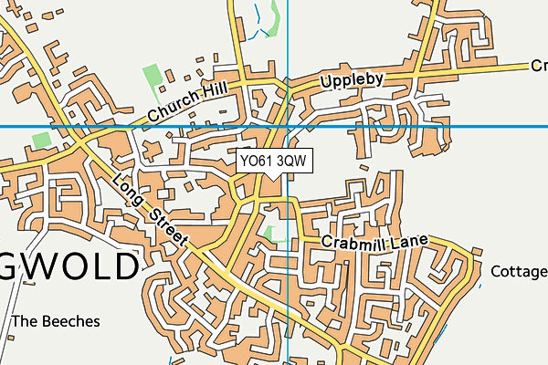 YO61 3QW map - OS VectorMap District (Ordnance Survey) YO61 3QW map - OS VectorMap District (Ordnance Survey)