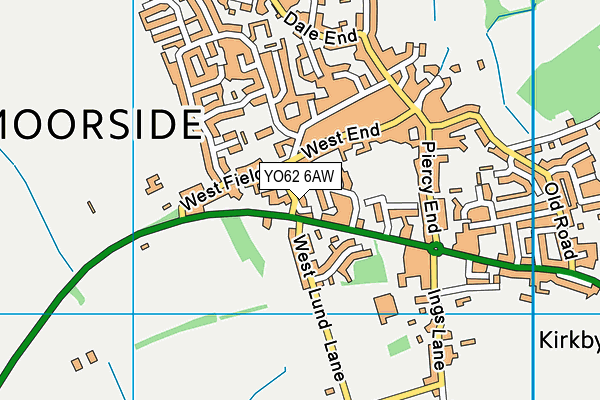 YO62 6AW map - OS VectorMap District (Ordnance Survey)
