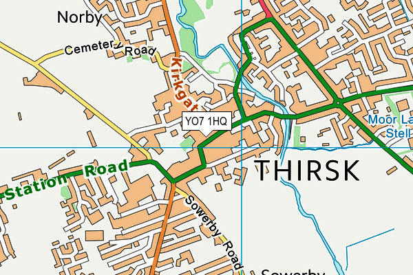 YO7 1HQ map - OS VectorMap District (Ordnance Survey)