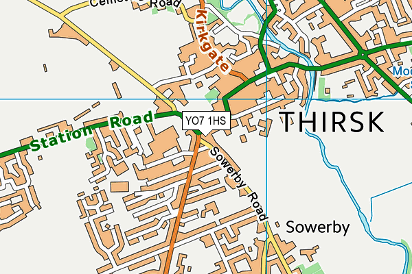 YO7 1HS map - OS VectorMap District (Ordnance Survey) YO7 1HS map - OS VectorMap District (Ordnance Survey)