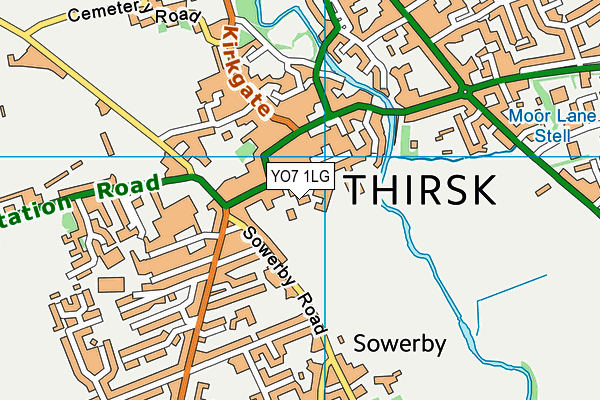 YO7 1LG map - OS VectorMap District (Ordnance Survey)
