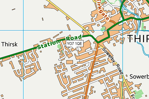 YO7 1QE map - OS VectorMap District (Ordnance Survey) YO7 1QE map - OS VectorMap District (Ordnance Survey)