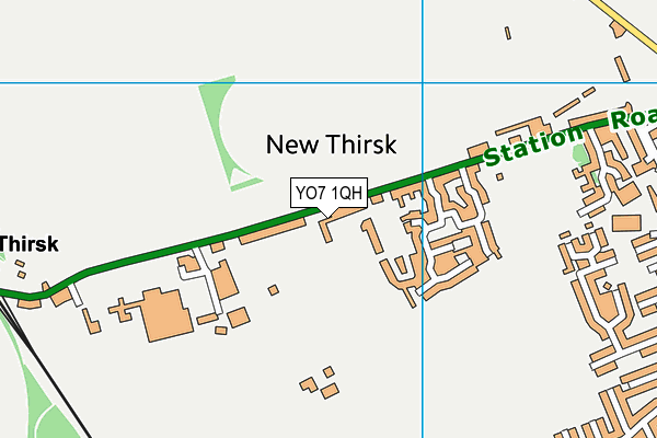 YO7 1QH map - OS VectorMap District (Ordnance Survey)