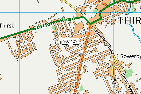 YO7 1QY map - OS VectorMap District (Ordnance Survey) YO7 1QY map - OS VectorMap District (Ordnance Survey)
