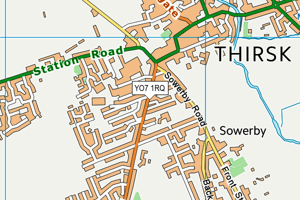 YO7 1RQ map - OS VectorMap District (Ordnance Survey)