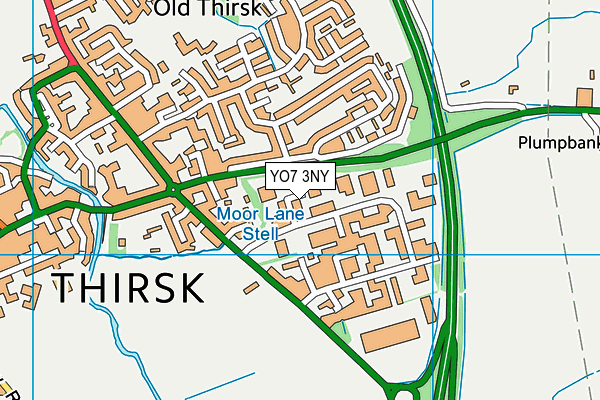 YO7 3NY map - OS VectorMap District (Ordnance Survey) YO7 3NY map - OS VectorMap District (Ordnance Survey)