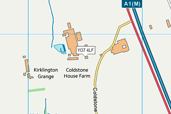 YO7 4LF map - OS VectorMap District (Ordnance Survey)