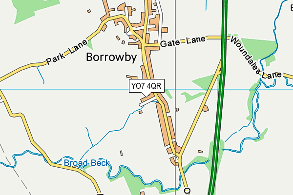 YO7 4QR map - OS VectorMap District (Ordnance Survey)
