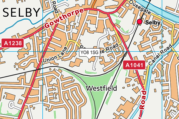 YO8 1SG map - OS VectorMap District (Ordnance Survey) YO8 1SG map - OS VectorMap District (Ordnance Survey)