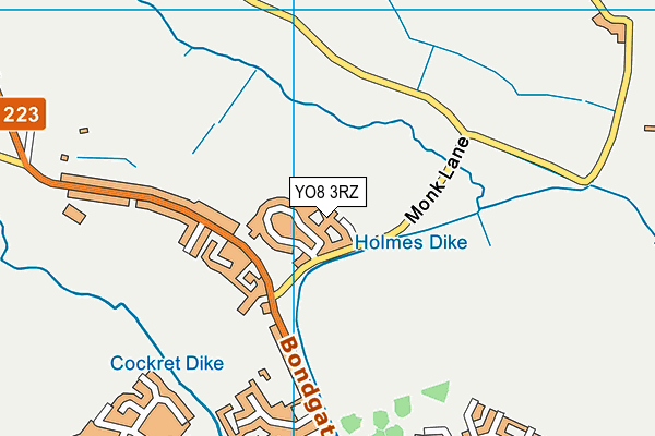 YO8 3RZ map - OS VectorMap District (Ordnance Survey) YO8 3RZ map - OS VectorMap District (Ordnance Survey)