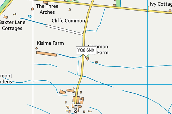 YO8 6NX map - OS VectorMap District (Ordnance Survey) YO8 6NX map - OS VectorMap District (Ordnance Survey)