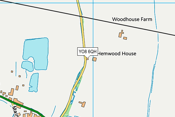 YO8 6QH map - OS VectorMap District (Ordnance Survey) YO8 6QH map - OS VectorMap District (Ordnance Survey)