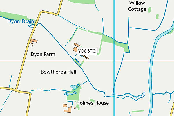 YO8 6TQ map - OS VectorMap District (Ordnance Survey)