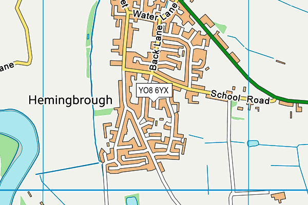 YO8 6YX map - OS VectorMap District (Ordnance Survey)