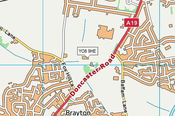 YO8 9HE map - OS VectorMap District (Ordnance Survey) YO8 9HE map - OS VectorMap District (Ordnance Survey)