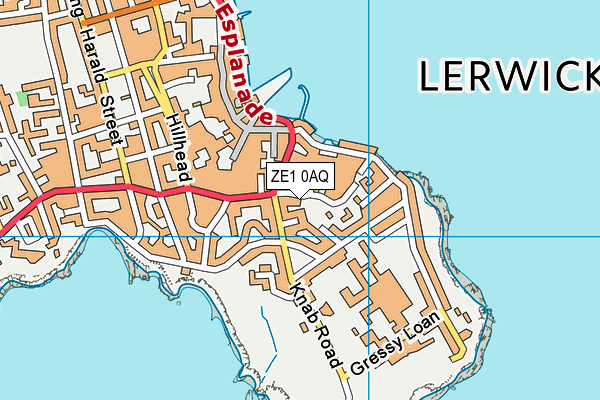 ZE1 0AQ map - OS VectorMap District (Ordnance Survey)