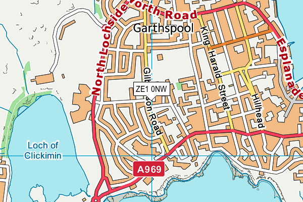 ZE1 0NW map - OS VectorMap District (Ordnance Survey)