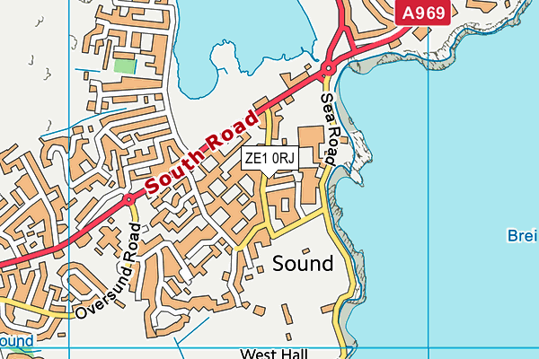 ZE1 0RJ map - OS VectorMap District (Ordnance Survey)