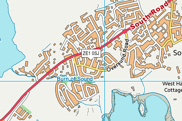 ZE1 0SJ map - OS VectorMap District (Ordnance Survey)