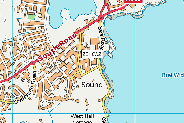 ZE1 0WZ map - OS VectorMap District (Ordnance Survey)