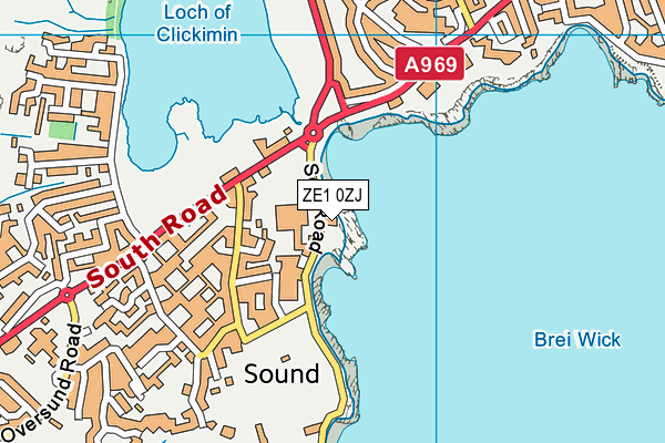 ZE1 0ZJ map - OS VectorMap District (Ordnance Survey)