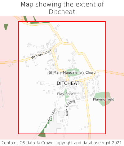 Map showing extent of Ditcheat as bounding box