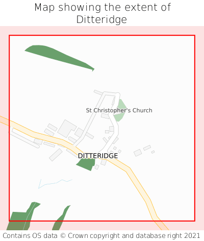 Map showing extent of Ditteridge as bounding box