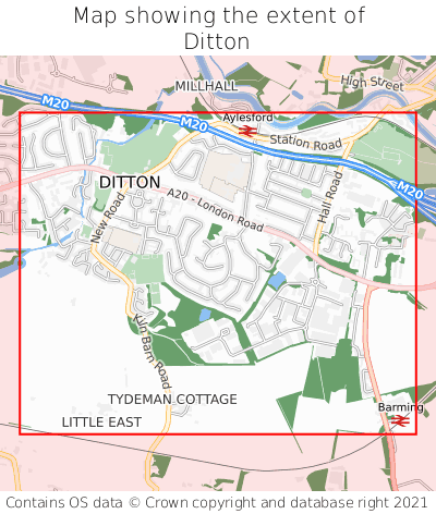 Map showing extent of Ditton as bounding box