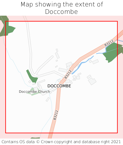 Map showing extent of Doccombe as bounding box