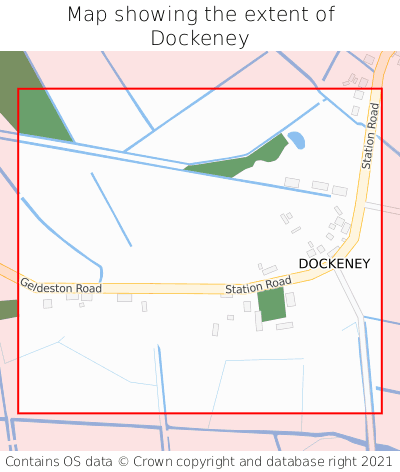 Map showing extent of Dockeney as bounding box