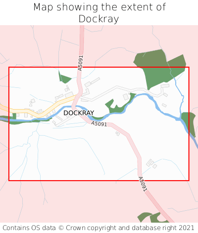 Map showing extent of Dockray as bounding box