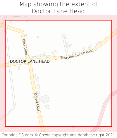 Map showing extent of Doctor Lane Head as bounding box