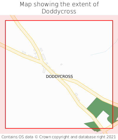 Map showing extent of Doddycross as bounding box