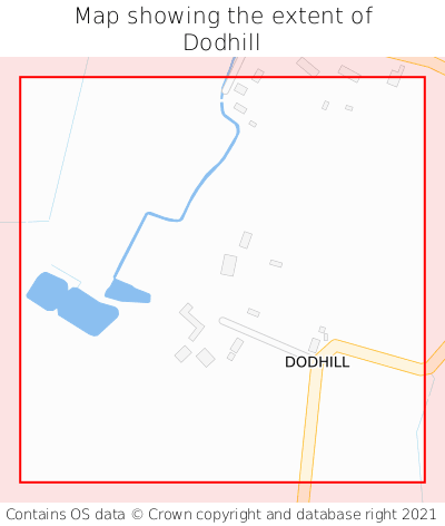 Map showing extent of Dodhill as bounding box