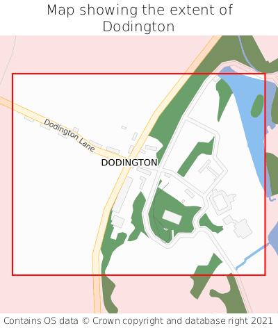 Map showing extent of Dodington as bounding box