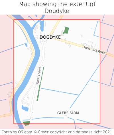 Map showing extent of Dogdyke as bounding box