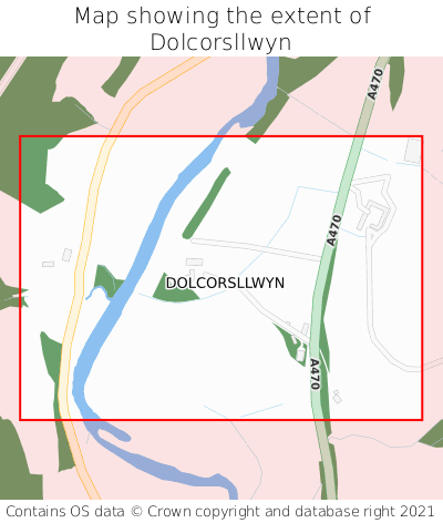 Map showing extent of Dolcorsllwyn as bounding box