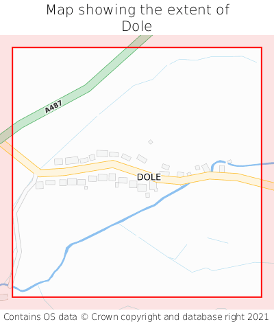 Map showing extent of Dole as bounding box