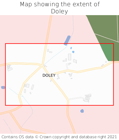Map showing extent of Doley as bounding box