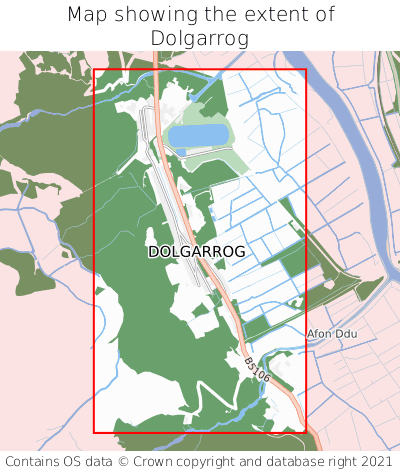 Map showing extent of Dolgarrog as bounding box