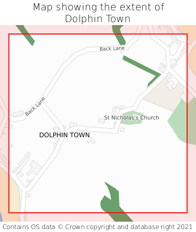 Map showing extent of Dolphin Town as bounding box