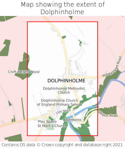 Map showing extent of Dolphinholme as bounding box